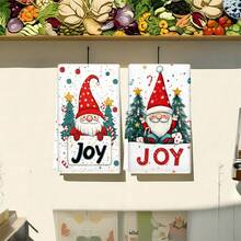 1 set/1 pieza/100 piezas Paños de cocina y paños de platos con diseño de árbol de Navidad y enanitos, adecuados para decoración de interiores en restaurantes, cocinas y baños, decoración de fiestas, regalos navideños y también pueden ser entregados como regalos de Navidad - Multicolor - Ver 5