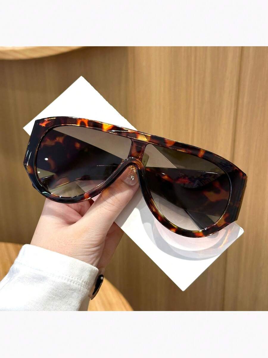 1pc Mirrored Lens Fashion Glasses, Fashionable Eyewear For Travel & Driving, 2025 New Design - Multicolor - View 1