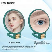 15x Magnifying Mirror, Travel Hand Mirrors With Handle, Double Side Handheld Mirror With 1x & 15x