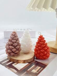 1pc Pine Cone Shaped Scented Candle, Fragrant Candle, Gift, Holiday Candle, Scented Even Unlit, Decor For Study Or Living Room, Holiday Gift, Creative Decor, Photography Prop Home Decor Christmas Decorations Room Decor Christmas, Christmas Gifts - Multicolor - View 7