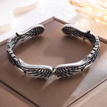 Fashionable Women's Bracelet With Adjustable Angel Wings And Elegant Simplicity - bạc - Xem 1