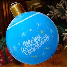 1 كرة زخرفية منفوخة بعبارة "عيد ميلاد مجيد"، زينة حديقة عيد الميلاد، زينة شجرة عيد الميلاد معلقة، ديكور حفلة عيد الميلاد الخارجية، كرة عيد الميلاد المنفوخة، ديكور منزلي لعيد الميلاد، ديكور غرفة في فصل الشتاء
