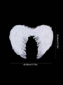 1pc Small Size Angel Natural Feather Wings, Unique Costume Accessory For Photo Props, Suitable For Holiday Dress Up