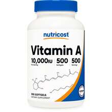Nutricost Vitamin A 10,000 IU, 500 Softgel Capsules | Eye Health, Antioxidant, Non-GMO, Gluten Free, Nutricost, Supplement, Premium Quality, 500 Softgels - Khác - Xem 1