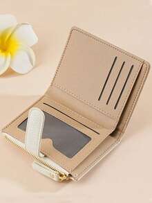 European And American Style Litchi Grain Minimalist Women Wallet High-End Quality Bifold Multi Card Slots Zipper Coin Purse For Women Money Wallet Mini Wallet Purse Wallet Y2K Small Wallet Cute Wallet