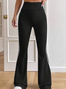 Tween Girl Letter Graphic Print Crew Neck Long Sleeve Top And Pants Set - White - View 6