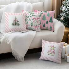 4pcs Christmas Gift Pattern Printed Pillow Case Set - Multicolor - View 8