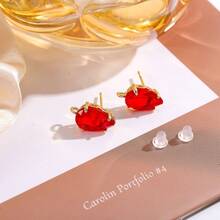 4pcs Copper Inlaid Crystal Glass Water Drop Shaped Earring Pendants With Holes, DIY Handmade Earring Jewelry Making Accessories - Multicolor - View 14