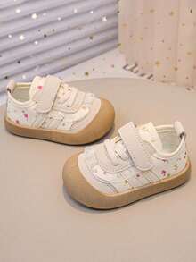 1 Pair Girls' Canvas Shoes, New Spring/Autumn Children Soft Bottom Sneakers, Toddler Casual Shoes - Beige - View 3