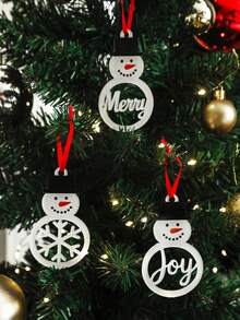 1pc Christmas Snowman Acrylic Hanging Ornament, Christmas Tree Hanging Decoration, Merry Joy Snowflake Decoration, Winter Home Decoration, Christmas Wall Hanging, Suitable For Living Room, Bedroom, Office, Window Display Christmas Decorations Room Decor