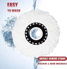 Spin Mop Replacement Head For 360 Spin Mop Bucket With Wringer Set Systems, Microfiber Spin Mop Refills,Easy Cleaning Round Shape Standard Size (4) - trắng - Xem 4