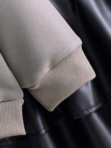 年轻女孩休闲通勤圆领蝴蝶结卫衣搭配优雅纯色蛋糕裙2件套，适合上学、日常穿着、户外、通勤、度假、摄影