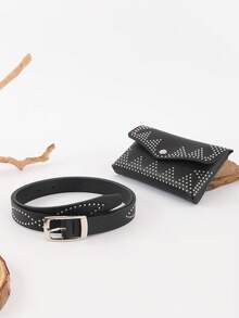 1pc Rivet Punk PU Waist Bag, Versatile For Pairing With Jeans, Skirts