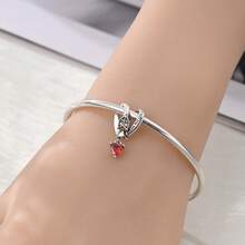 Silver Plated Charms Red Cupid's Arrow Red Love Red Love Twisted Flower Red Cherry Green Leaves Red Love ACE Card Red Strawberry Handwritten Bow Love Fruit Series Beads Charm Fit Original Bracelet Charm Beads Necklace Diy Female Jewelry