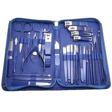 修甲套装 修脚套装 指甲钳套装 指甲钳套装 嵌甲套装 指甲剪 指甲修剪器套装 女士和男士护理美容工具 - 藍色 - 查看 5