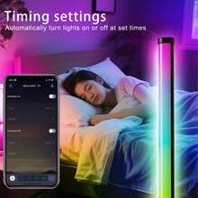 NBBUFF Đèn góc sàn 1 chiếc, đèn sàn LED đổi màu, đồng bộ nhạc, đèn chiếu sáng góc hiện đại có điều khiển từ xa và ứng dụng, chế độ DIY sáng tạo và chức năng hẹn giờ, đèn đứng thông minh LED cho phòng ngủ, phòng khách, phòng chơi game, trang trí Halloween và Giáng sinh, quà tặng sinh nhật. - đèn sàn - Xem 8