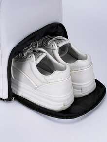 Large Capacity Badminton, Table Tennis, Tennis Racket Bag - Convertible Hand-Held Or Shoulder Back Sports Bag, Durable Nylon Material - White/Black, Suitable For Men And Women - Tennis, Fitness, Travel - Easy To Clean Sports Equipment Storage Bag