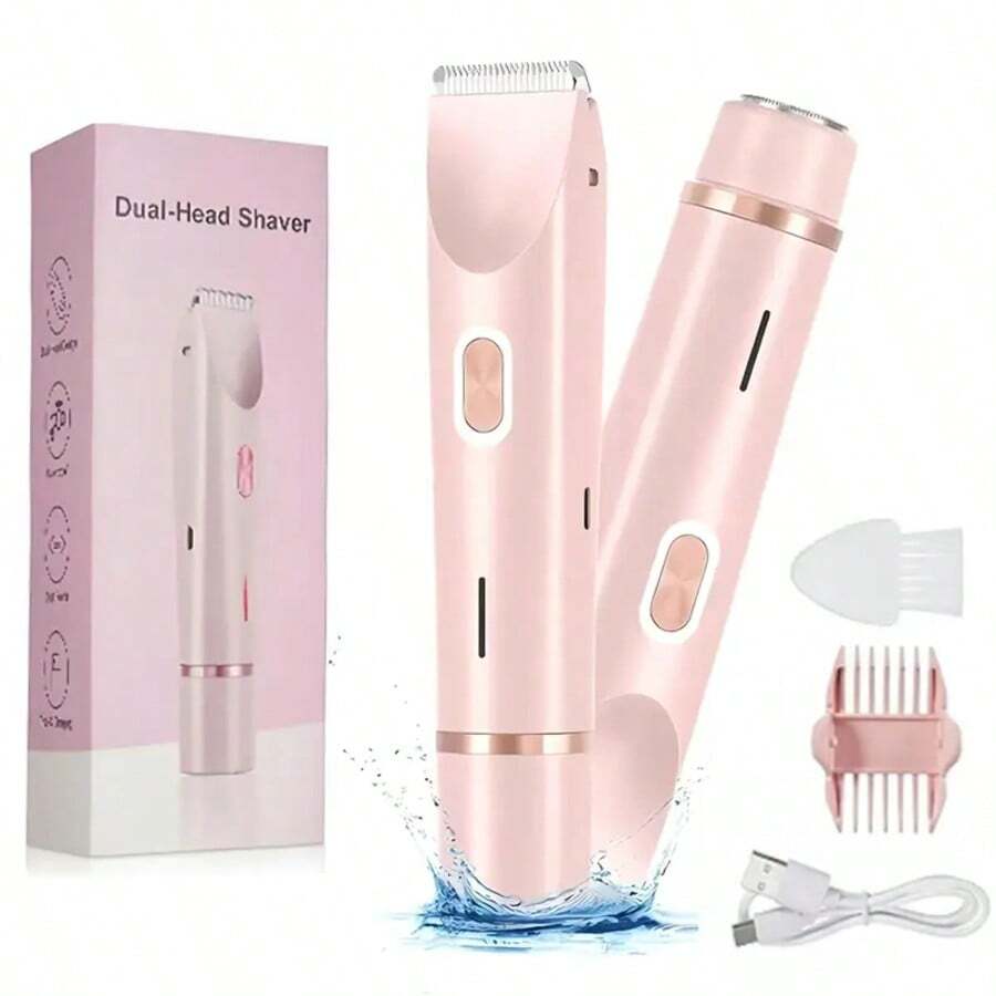 女士电动比基尼剃毛器，干湿两用，USB充电，适用于比基尼线、腋下、腿部、手臂、面部，便携耐用，是送给女性的绝佳礼物。