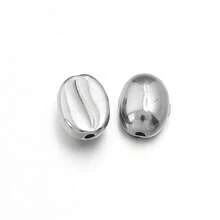 Gói 5 hạt chuỗi hạt hình đại dương bằng thép không gỉ, họa tiết hoa trơn, vòng tay/vòng cổ vỏ sò dễ thương, trang sức mặt dây chuyền phụ kiện tự làm - Chuỗi hạt Ocean Series - Xem 21