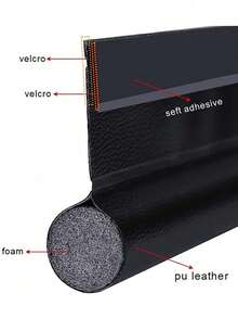 96cm Leder Türdichtung - windundurchlässig, schalldämmend, wasserdicht & insektensicher, selbstklebender Zugluftschutz