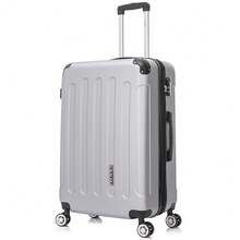 Vali ABS cỡ lớn có thể mở rộng - 76x49x29cm (Kéo dài: 32,50cm) | 121 | 25kg, Bán cứng, Có khóa số - Vàng/Xanh nước biển/Xanh bạc hà/Tím/Đen/Bạc/Đỏ/Vàng hồng/Xanh lá cây - Bạc | L | Có thể mở rộng - Xem 1