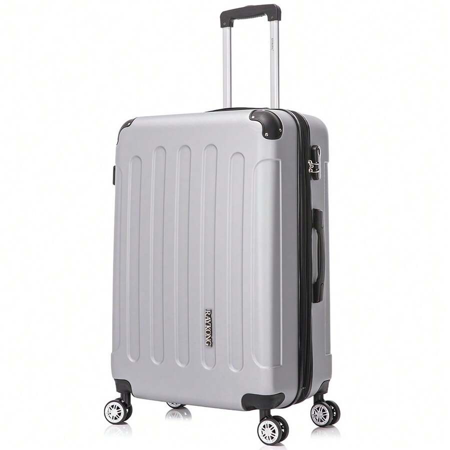 Vali ABS cỡ lớn có thể mở rộng - 76x49x29cm (Kéo dài: 32,50cm) | 121 | 25kg, Bán cứng, Có khóa số - Vàng/Xanh nước biển/Xanh bạc hà/Tím/Đen/Bạc/Đỏ/Vàng hồng/Xanh lá cây - Bạc | L | Có thể mở rộng - Xem 1