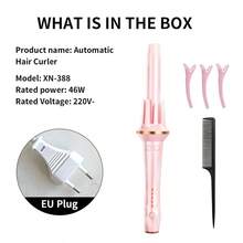 This 28mm Auto Curling Iron Is Equipped With Automatic Curling Devices On Both Sides, Providing 3 Temperature Settings, Built-In Negative Ion Generator, Smart Timer And Sensor, And Auto Shut-Off Function. It Can Easily Create Big Waves And Beach Curls With One-Touch Automatic Release, Making It A Professional Auto Curler That Can Hold The Style For Long. Suitable For Mother's Day, Valentine's Day And Other Holidays, As Well As For Home And Travel Use. - EU C Type Plug(220-240V) - View 7