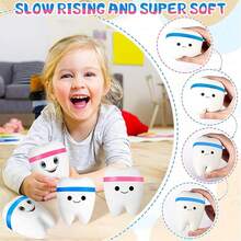 1/2/4 Pieces Jumbo Tooth Slow Rising Fake Tooth Anxiety Relieve Toy Dental Toys Dental Assistant Gifts For Stress Relief Teens, Adults(Classic)
