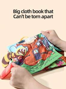 Infant Enlightenment Early Education Tear-Resistant 6-Page Cloth Book, 0-1-2 Years Old Baby's First Book, Built-In Fun Crinkle Paper, Washable & Chewable Material, Animal/Ocean/Insect/Fruit Themes Available, Newborn Sensory/Cognitive Development Toy, Christmas/Halloween Parent-Child Interactive Gift, Thanksgiving Gift For Boys & Girls - Multicolor - View 8