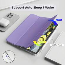 For IPad Case Compatible With A16 Models From The 11Th And 10Th Generations (2025/2022), As Well As IPad Air M2 M3 11inch/13inch Ipads, Ipad Pro M4 11inch/13inch, It Features A Holder For The Pencil, A Hard Clear Transparent Back Shell, A Soft TPU Shockproof Frame Cover, And An Auto Sleep/Wake Function.