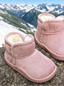 2025 Kids' Winter Snow Boots – Waterproof Fur-Lined Cold-Weather Boots With Non-Slip Rubber Sole For Outdoor Play & School - Pink - View 3