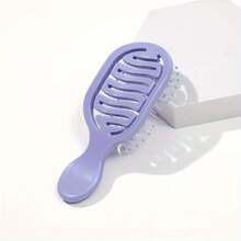 1 Mini Runway Design Comb, Portable Pocket Hollow Hair Comb, Dual-Use For Wet And Dry Hair, Suitable For Daily Travel Use - 白色 - 查看 4
