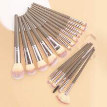 47pcs Professional Makeup Brush Set: 30pcs Full Face Makeup Brushes + 2pcs Makeup Sponge Puffs + 4pcs Thumb Makeup Sponge Puffs + 4pcs Makeup Sponge Puffs + 6pcs Makeup Sponges (2 Large, 4 Small) + 1pc Carrying Case, Practical Complete Makeup Tool Kit