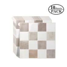 WoStick 1/4/10/20pcs Multi-Color Mosaic Tile, Waterproof Anti-Fouling, Self-Adhesive Backsplash - Easy DIY Installation. Removable Self-Adhesive Wall Tile Stickers, Suitable For Kitchen Bathroom Backsplash, Holiday Decor