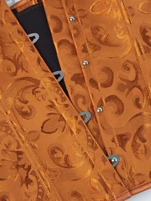 Corpetto sottoseno classico in jacquard per donna, modellante vita, shapewear snellente, adatto per Ognissanti - Zenzero - Visualizzare 7