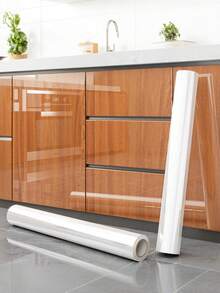 1 rollo de película protectora transparente para la cocina (con herramientas), resistente al agua y al aceite, resistente al fuego y antihongo, pegatinas adhesivas extraíbles para escritorio, pared, mesa de café, mesa de comedor, muebles, salpicadero de cocina, azulejos, decoración de dormitorio, armarios, renovación de mármol - fácil de limpiar, sin residuos