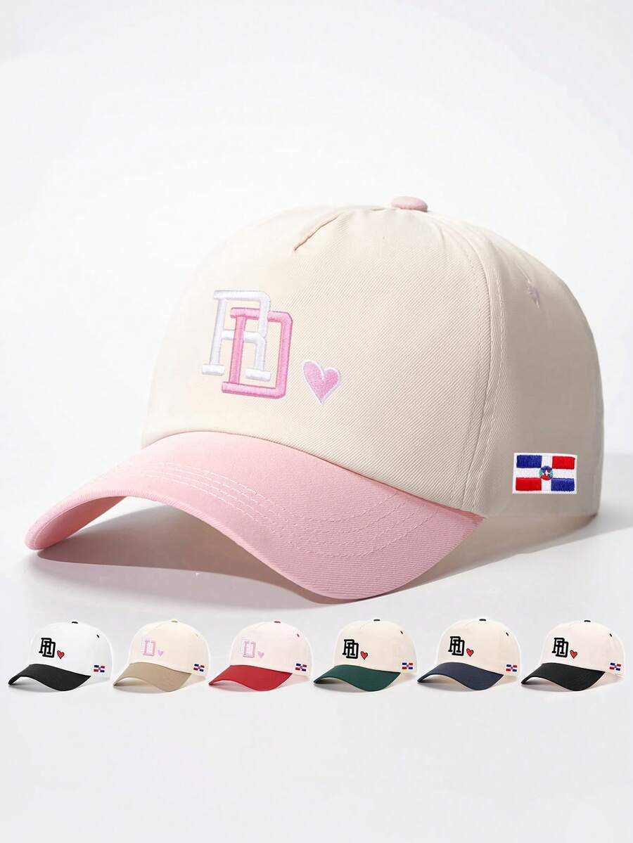 1pc Women's Dominican Trucker Hat With RD Letter Embroidery, Baseball Cap, Streetwear Fashion, Casual, Suitable For Spring, Autumn, Travel, Beach Vacation - Multicolor - View 1