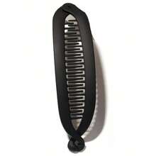 1piece Chic Matte Big Banana Hair Clip, Large Hair Claw For Ponytail, Vertical Clip For Updo Hairstyle Back To School - Màu nâu - Xem 10