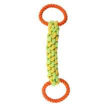 1pc Heavy-Duty Chewproof Dog Rope Toy - Bite-Resistant Dental Cleaning Rope With Double Handle Knot, Tough Chew Toy For Aggressive Chewers, Interactive Tug-Of-War Game, Compatible With All Dog Breeds (Orange/Blue) - Ideal Puppy Teething Toy, Rope Dog Toy Recommended For Small And Medium Dogs