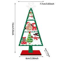 1 pieza de decoración de escritorio de madera de Navidad, adornos de árbol de Navidad de madera para decoración de escritorio, decoración de ambiente para fiestas y festivales, pequeños regalos creativos, adecuados para decoración navideña del hogar y decoración de fiestas festivas - Multicolor - Ver 6