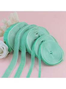 1 قطعة شريط ملون غير مرن بطول 4.57 متر أحادي الجانب، شريط مخمل ساتان، شريط مخمل ساتان، عقدة الفراشة DIY للملابس (باستثناء لفة الأنبوب الورقي، قد يختلف الطول قليلاً بسبب القياس اليدوي)