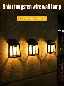 4-Pack Solar-Powered Outdoor Lights With Auto On/Off, 200mah,High Quality, Solar Garden Lights For Pathway, Patio, Deck, Yard - No Wiring Needed, Energy-Efficient Solar Lighting For Halloween, Christmas, Year-Round Decor - Easy Installation - Outdoor Solar Wall Lights - 查看 4
