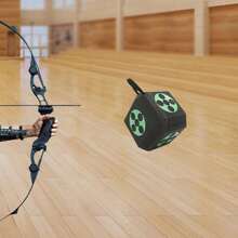 Cubic Archery Training Target, Target For Hunting Shooting Indoor Outdoor, Arrow Shooting Target For Use At Archery Ranges, Outdoor Events, And Home Practice, 23*23*23cm - Black+Green - View 1