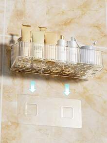 1pc/2pcs Bathroom Rustproof Makeup Organizer Rack, Wall Mounted Shower Caddy, Waterproof Storage Shelf For Dorm Bathroom Accessories Bathroom Accessories Bathroom Tools