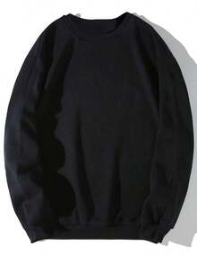 Men's All-Match Crew Neck Sweatshirt, Versatile Casual Pullover, Essential For Street Style Layering, Autumn/Winter-New Autumn/Winter Collection-L91 - 黑色 - 查看 6