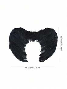 1pc Small Size Angel Natural Feather Wings, Unique Costume Accessory For Photo Props, Suitable For Holiday Dress Up
