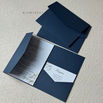 25 件三折口袋婚礼请柬封面、订婚 XV 生日洗礼简单邀请函信封、DIY 邀请函、5*7 英寸邀请函、口袋邀请函、定制邀请函、圣诞贺卡