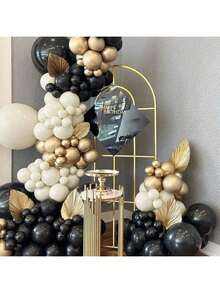 45/60pcs Black, Gold & Beige Balloon Set, Suitable For Gender Reveal Party, Bachelor/Bachelorette Party, Celebration Party, Birthday, Graduation, Anniversary, Independence Day, Bridal Shower, Christmas, Valentine's Day, Mother's Day - Multicolor - View 6