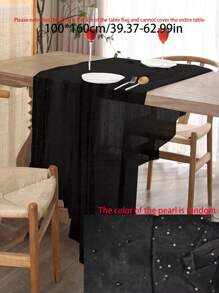 1pc Faux Pearl Decorated Sheer Fabric, Photography Backdrop, Can Be Used As Table Runner, Pearl Background Tablecloth, Wedding White Pearl Sheer Tablecloth, Wedding Arch Decor, Wedding Reception, Bridal Shower, Party Decoration