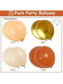 Orange Skin Tone Balloons, Orange Balloons, Nude Beige Balloons, Gold Metallic Balloons, Suitable For Gender Reveal Parties, Bachelorette Parties, Celebrations, Birthdays, Graduations, Anniversaries, Independence Day Parties, Bridal Showers, Christmas, Valentine's Day, Mother's Day - Multicolor - View 3